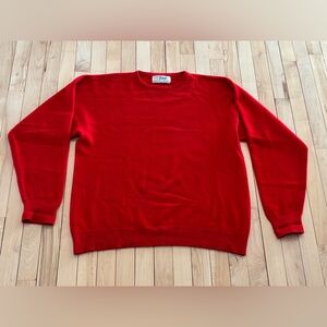 Pringle of Scotland Vintage Crew Neck 100% Cashmere Sweater Red XL